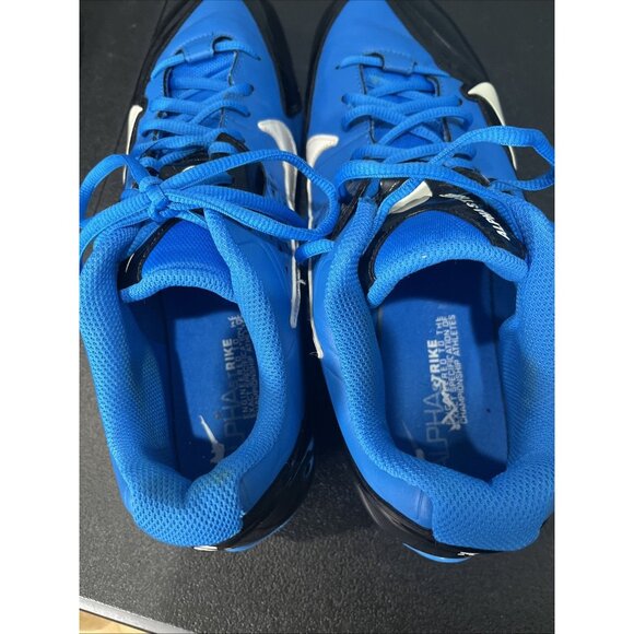 Nike Alpha Strike 3/4 TD Mens 14 Football Cleats 579370-014 Blue/Black Dual Pull - Picture 10 of 10